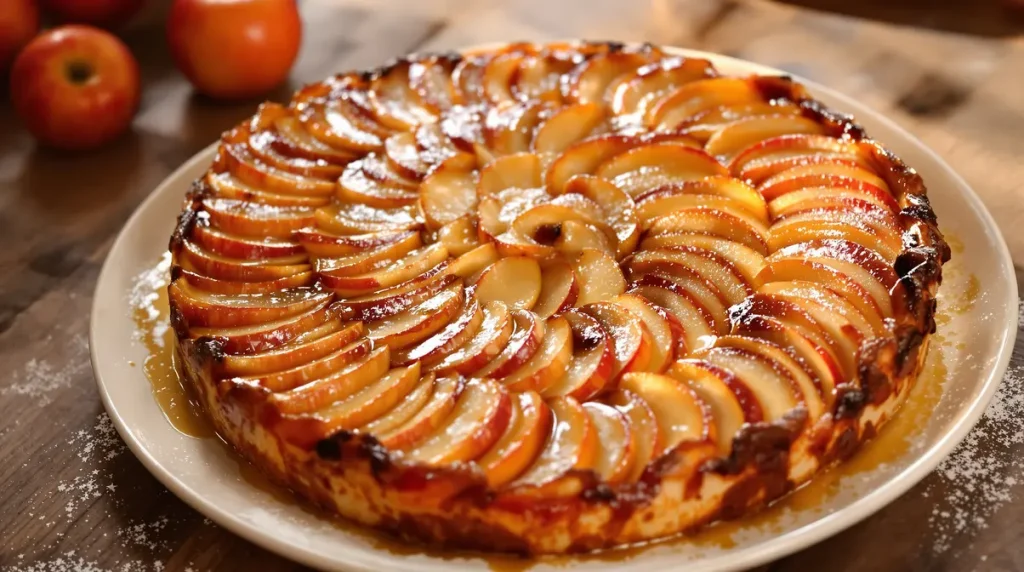 Gâteau aux pommes : l’astuce du beurre chaud qui caramélise délicieusement et sublime votre dessert en chef‑d’œuvre