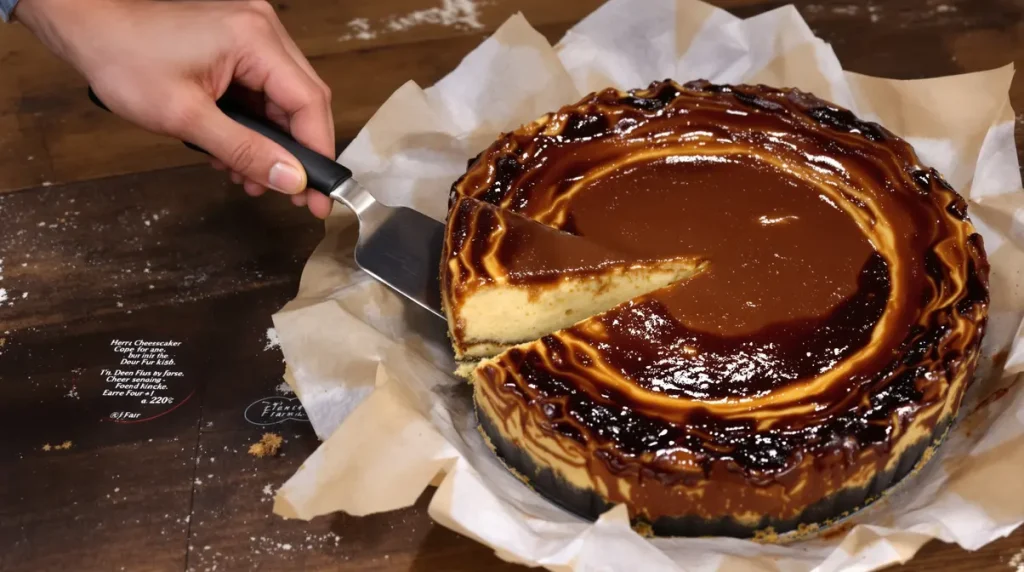 La magie du cheesecake basque : croûte caramélisée irrésistible et cœur moelleux avec seulement 5 ingrédients