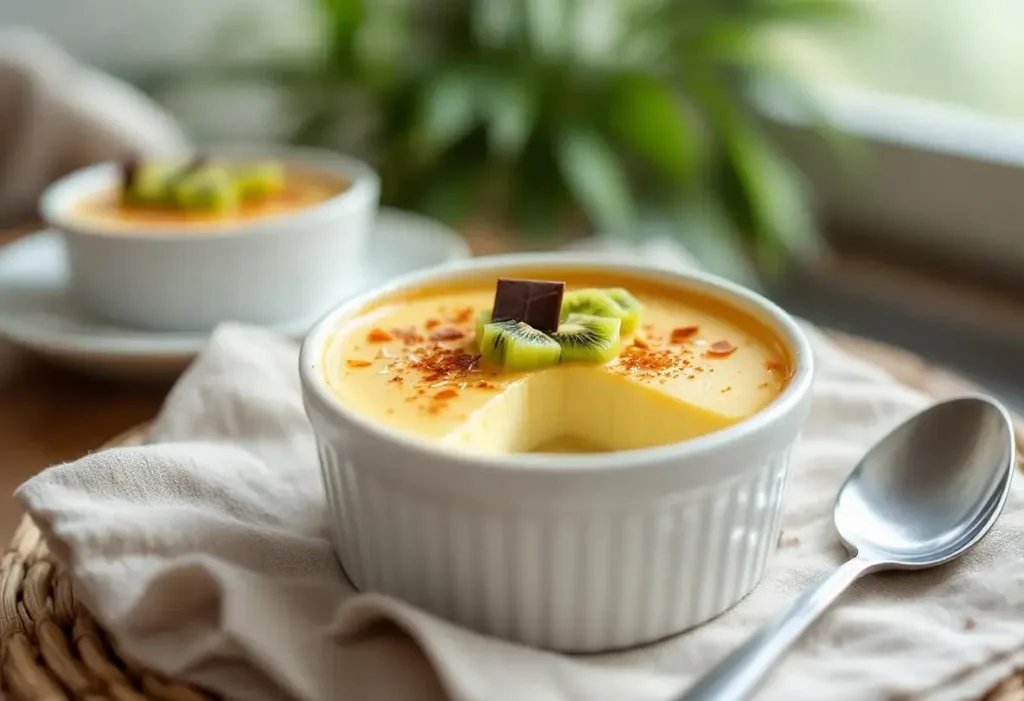 Plus léger qu'un flan antillais, ce dessert au délicieux goût de coco est très facile à préparer